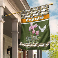 Cyprus Garden Flag with Cyclamen Flower Illustration Design and National Emblem - Wonder Print Shop