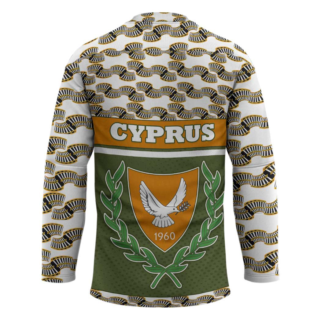 Cyprus Hockey Jersey with Cyclamen Flower Illustration Design and National Emblem - Wonder Print Shop
