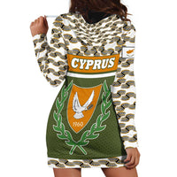 Cyprus Hoodie Dress with Cyclamen Flower Illustration Design and National Emblem - Wonder Print Shop