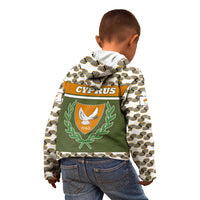 Cyprus Kid Hoodie with Cyclamen Flower Illustration Design and National Emblem - Wonder Print Shop