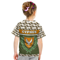 Cyprus Kid T Shirt with Cyclamen Flower Illustration Design and National Emblem - Wonder Print Shop