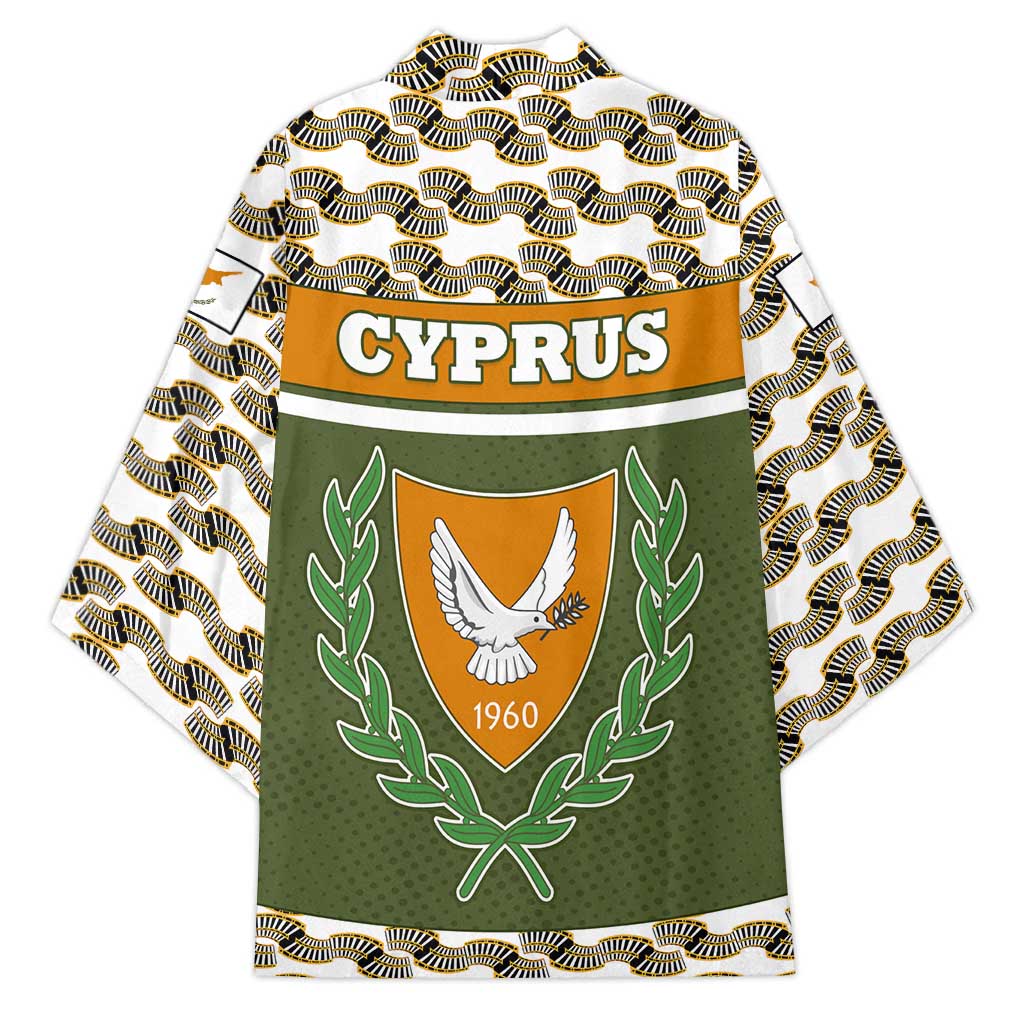 Cyprus Kimono with Cyclamen Flower Illustration Design and National Emblem - Wonder Print Shop