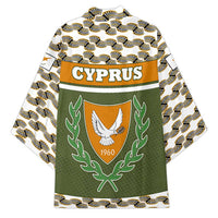 Cyprus Kimono with Cyclamen Flower Illustration Design and National Emblem - Wonder Print Shop