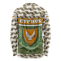 Cyprus Long Sleeve Shirt with Cyclamen Flower Illustration Design and National Emblem - Wonder Print Shop