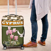 Cyprus Luggage Cover with Cyclamen Flower Illustration Design and National Emblem - Wonder Print Shop