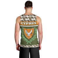 Cyprus Men Tank Top with Cyclamen Flower Illustration Design and National Emblem - Wonder Print Shop