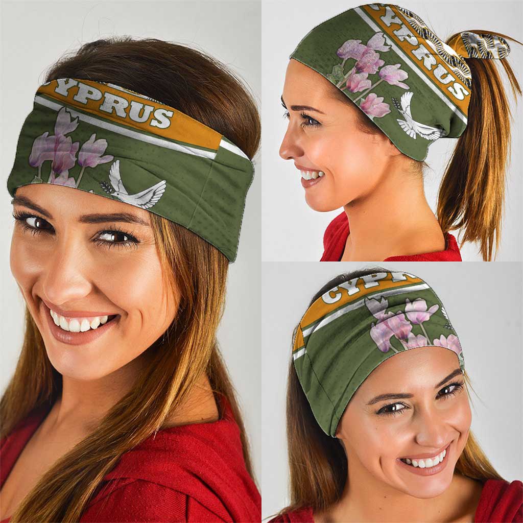 Cyprus Neck Gaiter with Cyclamen Flower Illustration Design and National Emblem TS04