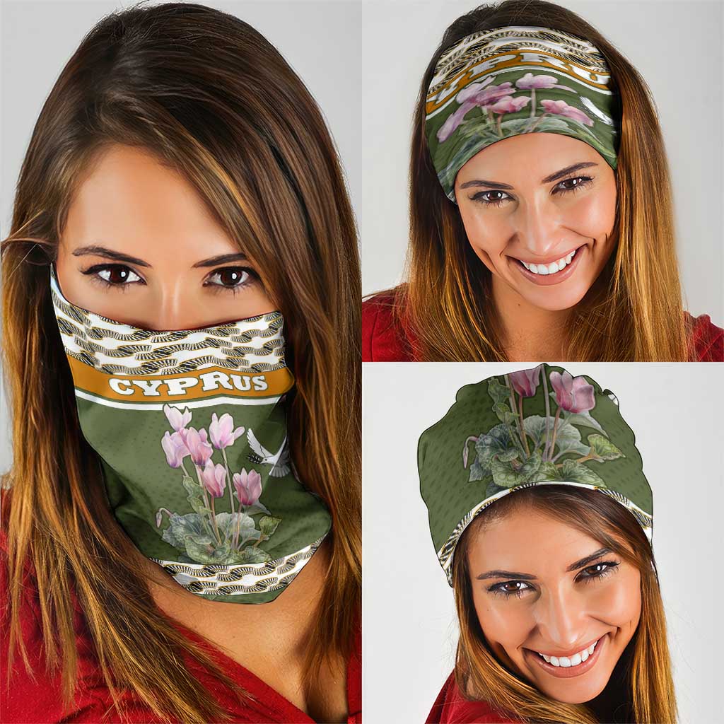 Cyprus Neck Gaiter with Cyclamen Flower Illustration Design and National Emblem TS04