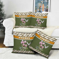 Cyprus Pillow Cover with Cyclamen Flower Illustration Design and National Emblem - Wonder Print Shop