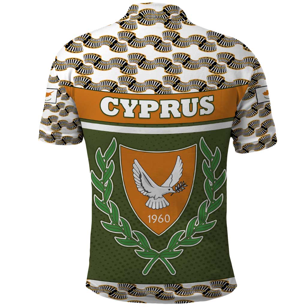 Cyprus Polo Shirt with Cyclamen Flower Illustration Design and National Emblem - Wonder Print Shop