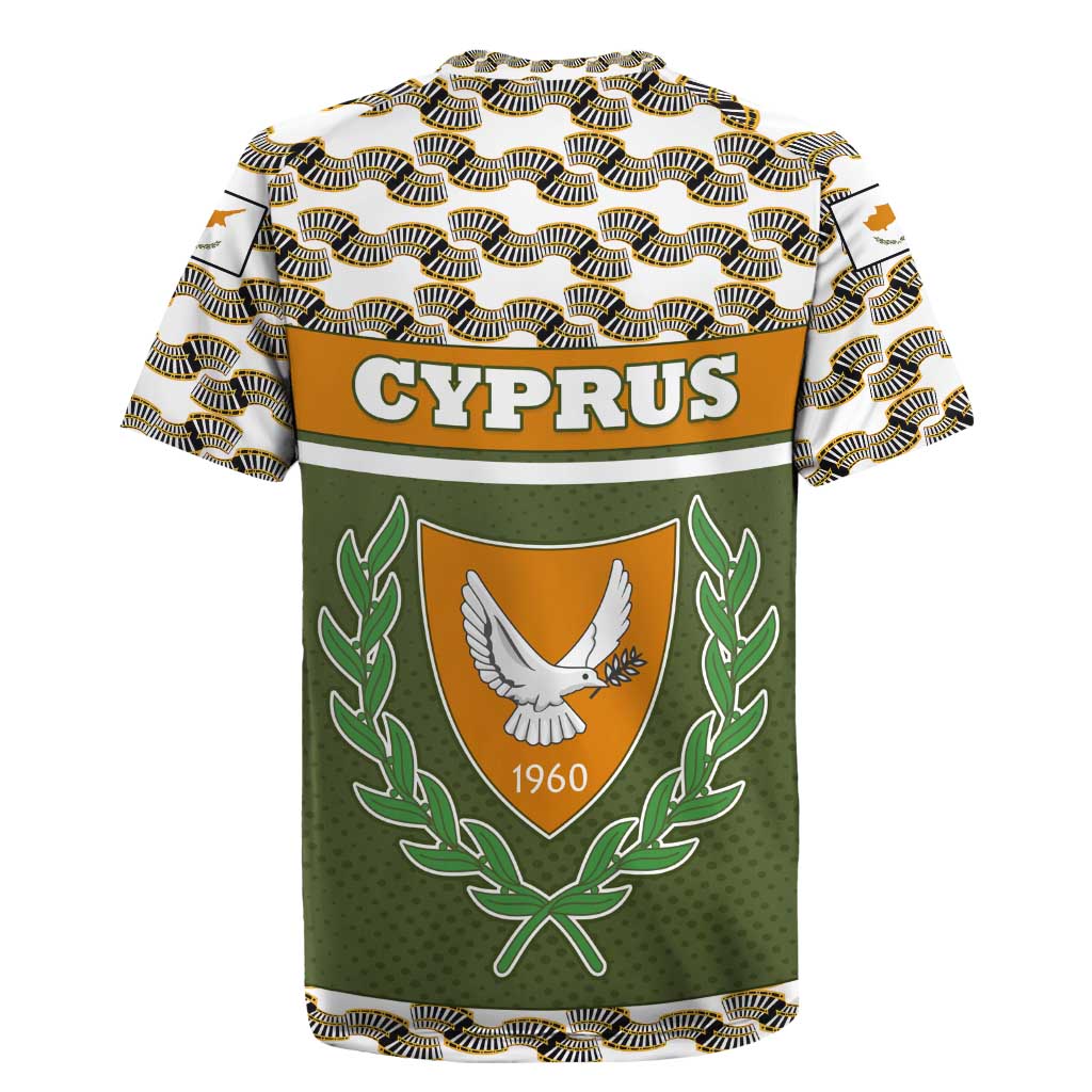 Cyprus Rugby Jersey with Cyclamen Flower Illustration Design and National Emblem - Wonder Print Shop