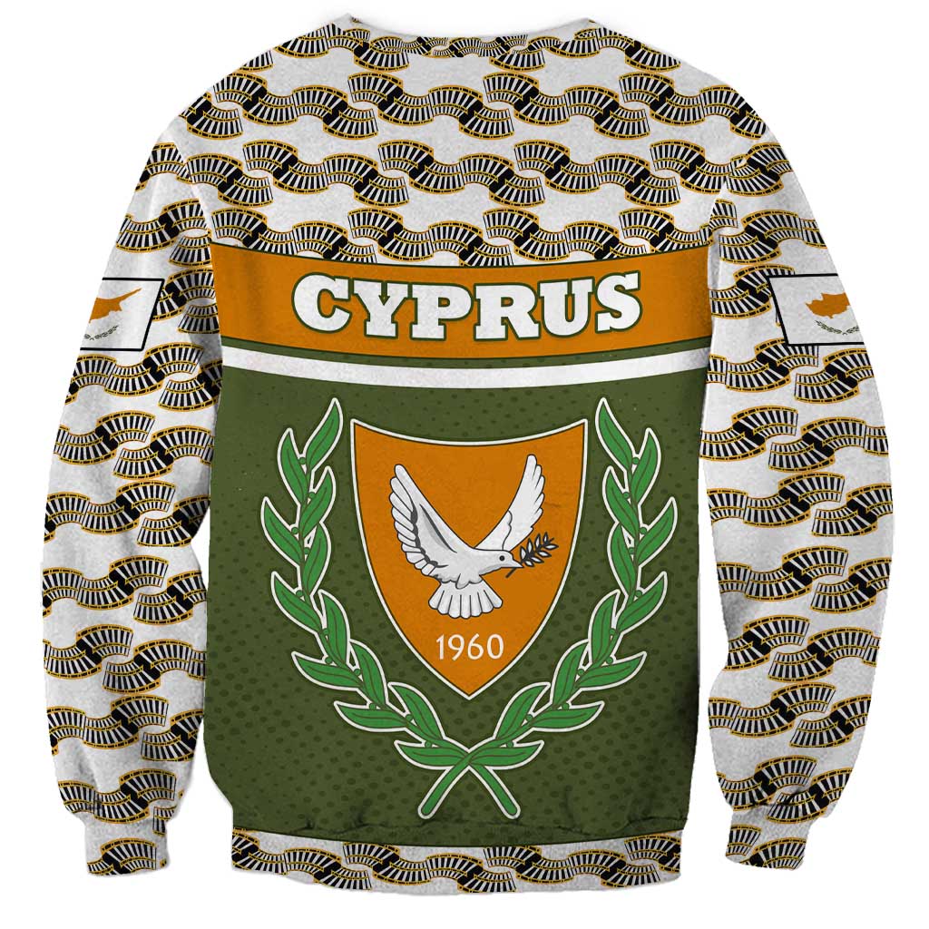 Cyprus Sweatshirt with Cyclamen Flower Illustration Design and National Emblem - Wonder Print Shop