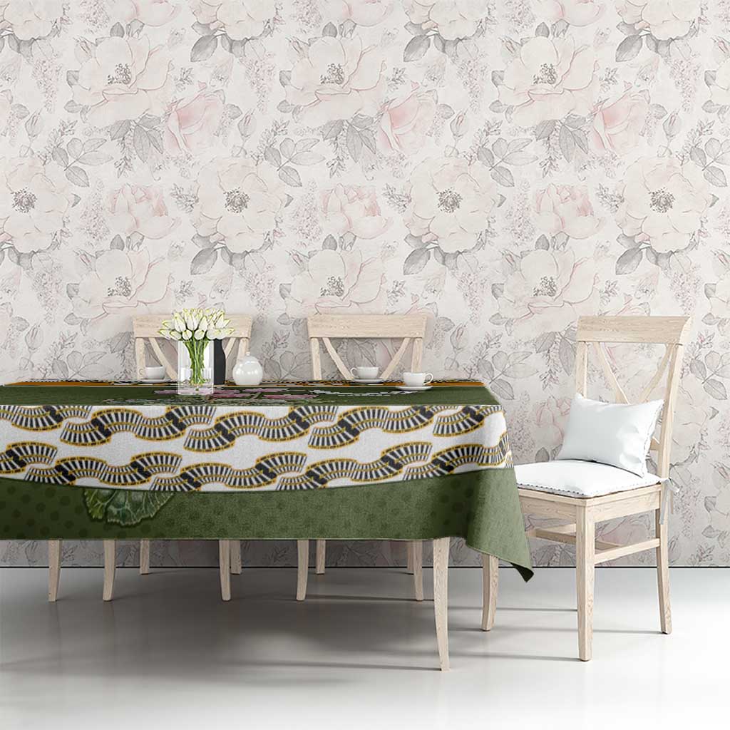 Cyprus Tablecloth with Cyclamen Flower Illustration Design and National Emblem - Wonder Print Shop