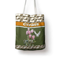 Cyprus Tote Bag with Cyclamen Flower Illustration Design and National Emblem - Wonder Print Shop