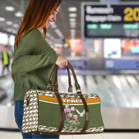 Cyprus Travel Bag with Cyclamen Flower Illustration Design and National Emblem - Wonder Print Shop