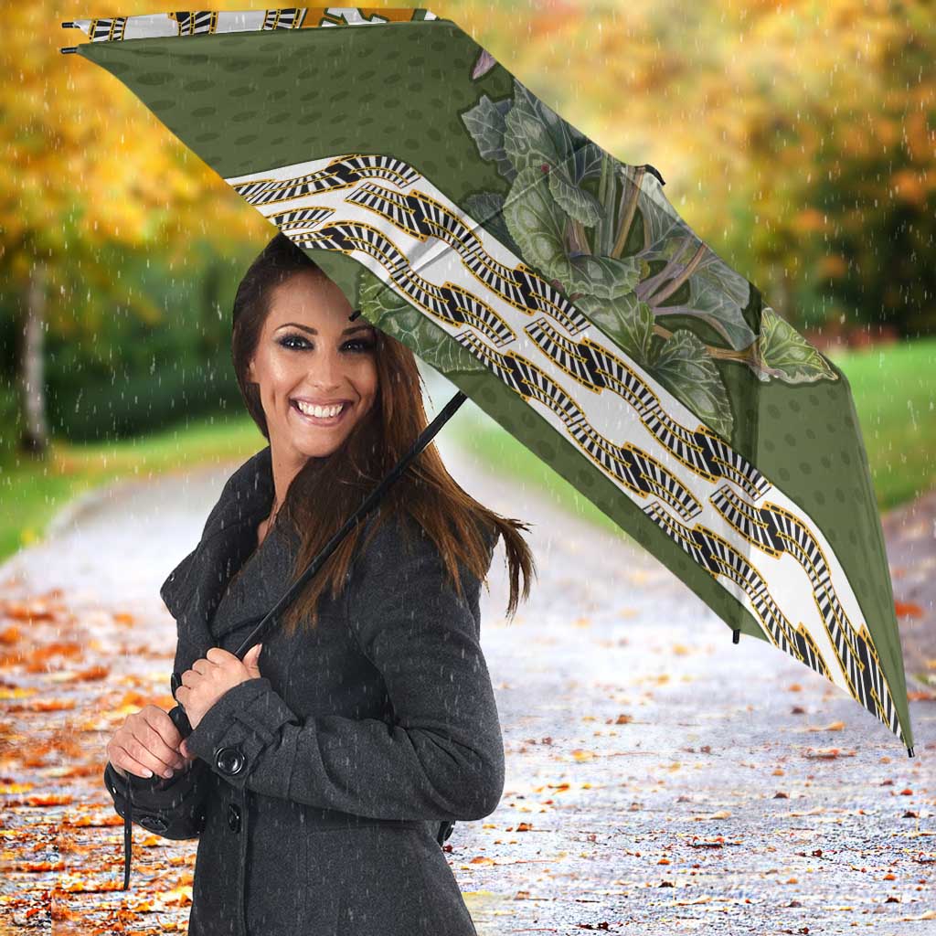 Cyprus Umbrella with Cyclamen Flower Illustration Design and National Emblem - Wonder Print Shop