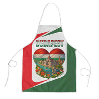 Hungary Apron with Budapest Heart Illustration Design and Crown Emblem - Wonder Print Shop