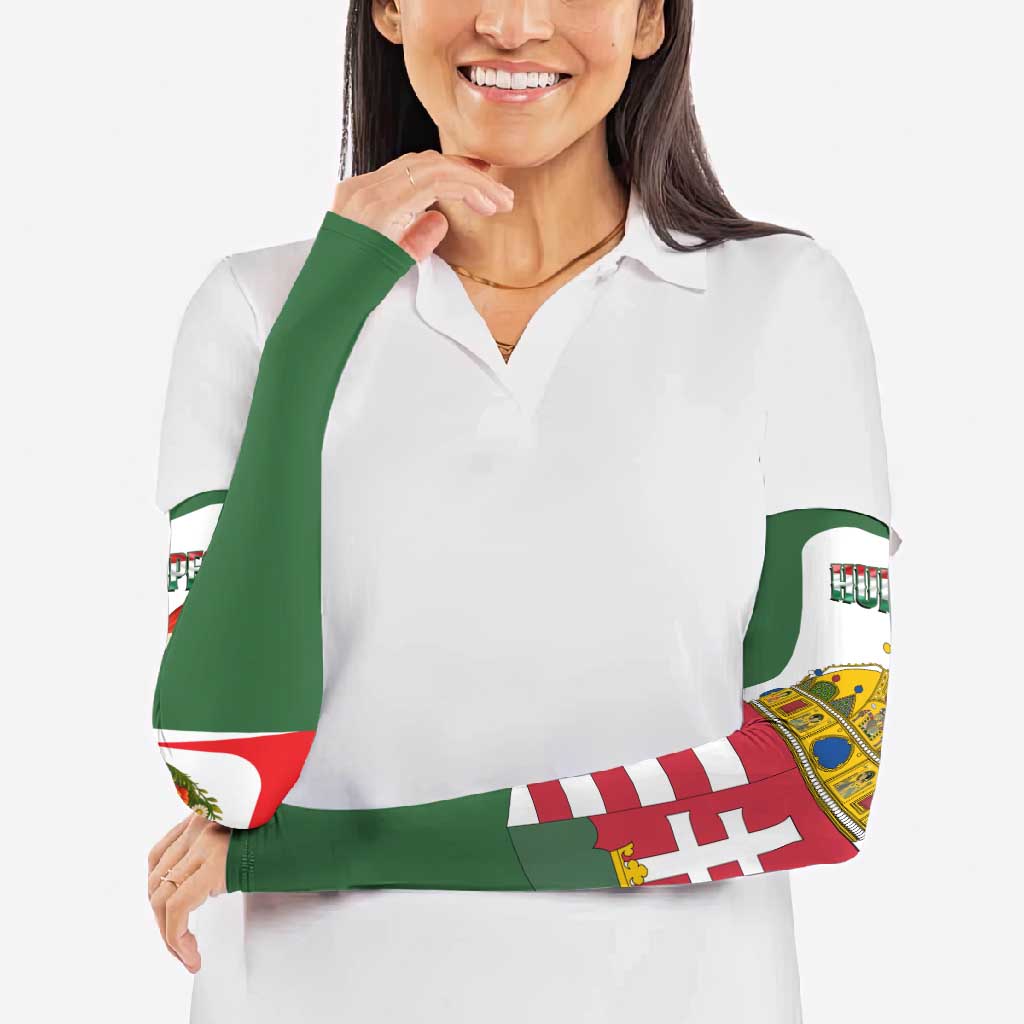 Hungary Arm Sleeves with Budapest Heart Illustration Design and Crown Emblem - Wonder Print Shop
