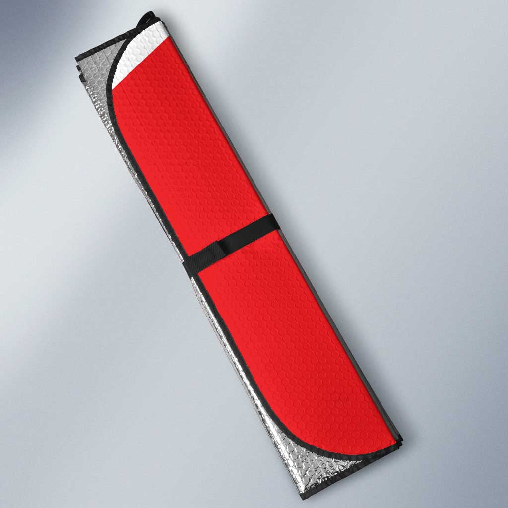 Hungary Auto Sun Shade with Budapest Heart Illustration Design and Crown Emblem - Wonder Print Shop