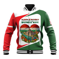 Hungary Baseball Jacket with Budapest Heart Illustration Design and Crown Emblem - Wonder Print Shop