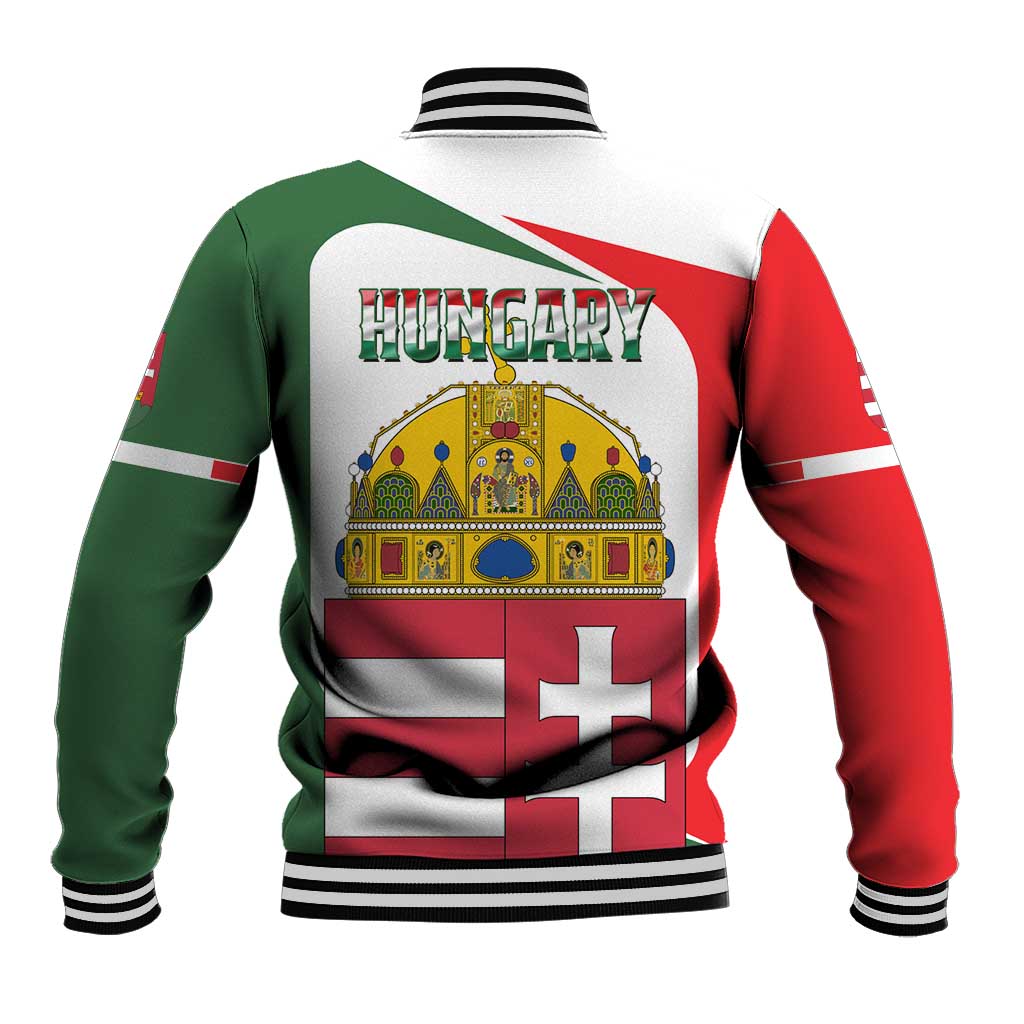 Hungary Baseball Jacket with Budapest Heart Illustration Design and Crown Emblem - Wonder Print Shop