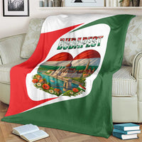 Hungary Blanket with Budapest Heart Illustration Design and Crown Emblem - Wonder Print Shop