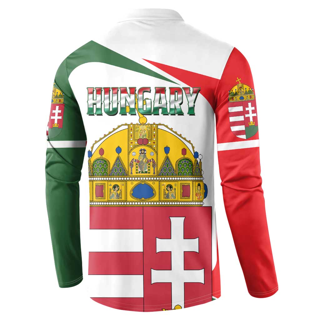 Hungary Button Sweatshirt with Budapest Heart Illustration Design and Crown Emblem - Wonder Print Shop