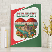 Hungary Canvas Wall Art with Budapest Heart Illustration Design and Crown Emblem - Wonder Print Shop