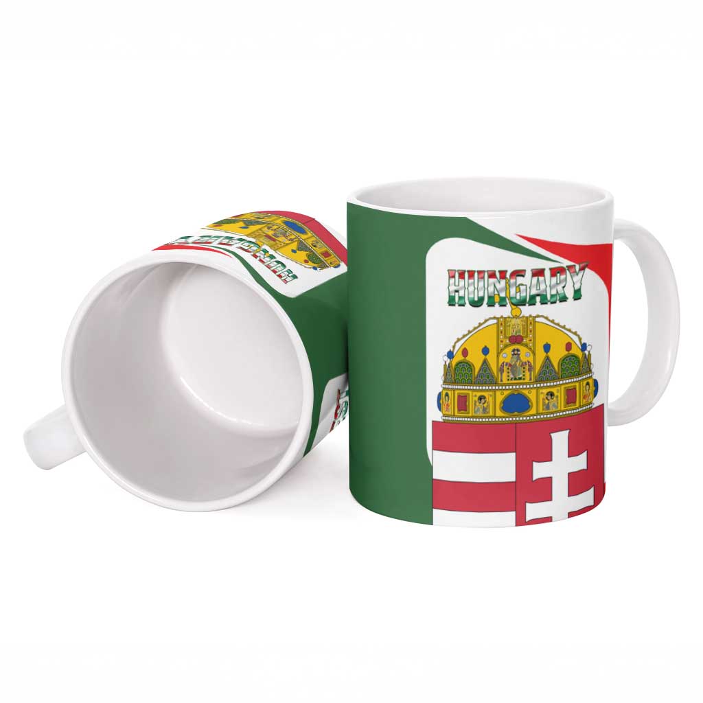 Hungary Ceramic Mug with Budapest Heart Illustration Design and Crown Emblem - Wonder Print Shop