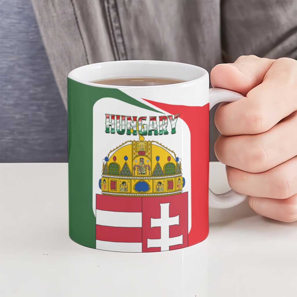 Hungary Ceramic Mug with Budapest Heart Illustration Design and Crown Emblem - Wonder Print Shop