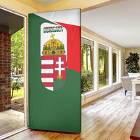 Hungary Door Cover with Budapest Heart Illustration Design and Crown Emblem - Wonder Print Shop