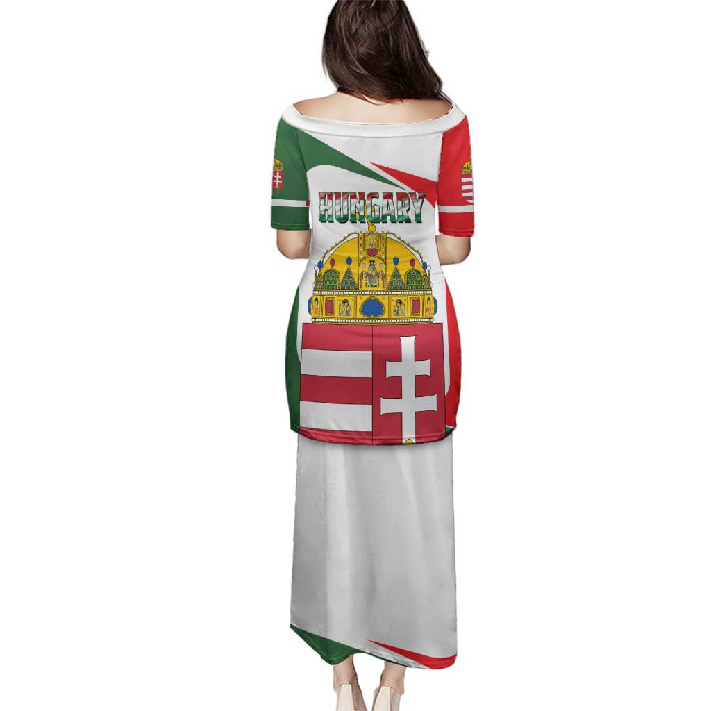 Hungary Family Matching Puletasi and Hawaiian Shirt with Budapest Heart Illustration Design and Crown Emblem - Wonder Print Shop