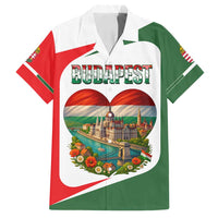 Hungary Family Matching Summer Maxi Dress and Hawaiian Shirt with Budapest Heart Illustration Design and Crown Emblem - Wonder Print Shop