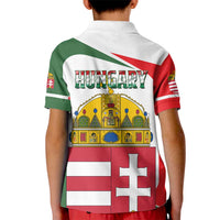 Hungary Kid Polo Shirt with Budapest Heart Illustration Design and Crown Emblem - Wonder Print Shop