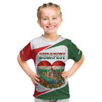 Hungary Kid T Shirt with Budapest Heart Illustration Design and Crown Emblem - Wonder Print Shop