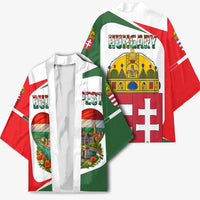 Hungary Kimono with Budapest Heart Illustration Design and Crown Emblem - Wonder Print Shop