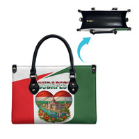 Hungary Leather Bag with Budapest Heart Illustration Design and Crown Emblem - Wonder Print Shop