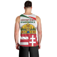 Hungary Men Tank Top with Budapest Heart Illustration Design and Crown Emblem - Wonder Print Shop