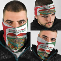 Hungary Neck Gaiter with Budapest Heart Illustration Design and Crown Emblem - Wonder Print Shop