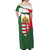 Hungary Off Shoulder Maxi Dress with Budapest Heart Illustration Design and Crown Emblem - Wonder Print Shop