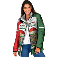Hungary Padded Jacket with Budapest Heart Illustration Design and Crown Emblem - Wonder Print Shop