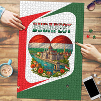 Hungary Puzzle with Budapest Heart Illustration Design and Crown Emblem - Wonder Print Shop