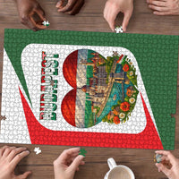 Hungary Puzzle with Budapest Heart Illustration Design and Crown Emblem - Wonder Print Shop