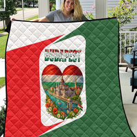Hungary Quilt with Budapest Heart Illustration Design and Crown Emblem - Wonder Print Shop