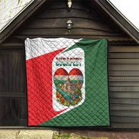 Hungary Quilt with Budapest Heart Illustration Design and Crown Emblem - Wonder Print Shop