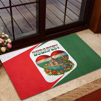 Hungary Rubber Doormat with Budapest Heart Illustration Design and Crown Emblem - Wonder Print Shop