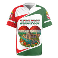 Hungary Rugby Jersey with Budapest Heart Illustration Design and Crown Emblem - Wonder Print Shop
