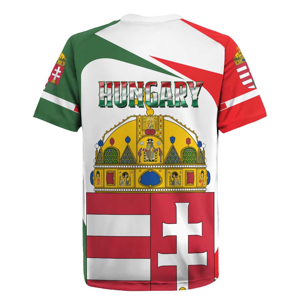 Hungary Rugby Jersey with Budapest Heart Illustration Design and Crown Emblem - Wonder Print Shop
