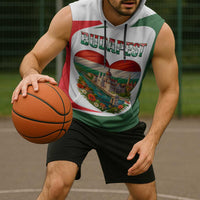 Hungary Sleeveless Hoodie with Budapest Heart Illustration Design and Crown Emblem - Wonder Print Shop