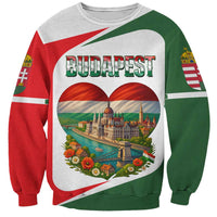 Hungary Sweatshirt with Budapest Heart Illustration Design and Crown Emblem - Wonder Print Shop
